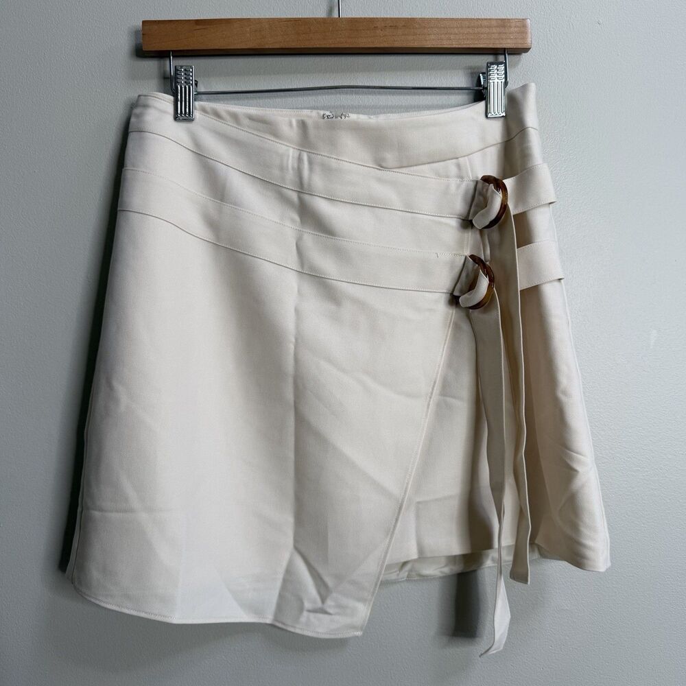 Anthropologie X Mare Mare Ivory Belted Mini Skirt Size Medium